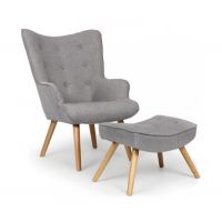 Крісло Флоріно з банкеткою сіра тканина