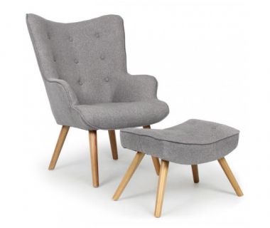 Крісло Флоріно з банкеткою сіра тканина