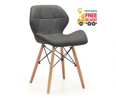 Стілець Стар м'який екошкіра сіра