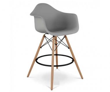 Стул Тауэр Вуд Eames барный высокий серый