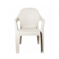 Стул Мила пластиковый ротанг белый