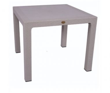 Стіл Олаф пластиковий ротанг 90*90 бежевий
