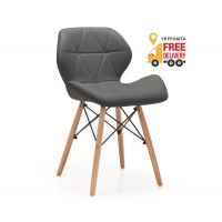 Стілець Стар м'який екошкіра сіра