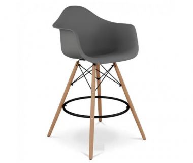 Стілець Тауер Вуд Eames барний високий темно-сірий