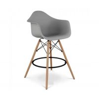 Стул Тауэр Вуд Eames барный высокий серый