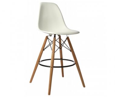 Стул Тауэр Вуд барный высокий белый