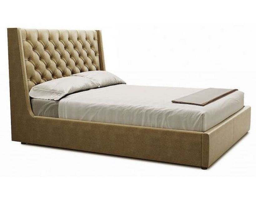 Кровать GreenSofa София с мягким изголовьем и механизмом
