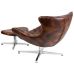 Кресло Мексика с оттоманкой, экокожа коричневая SDM (Групо СДМ) в интернет-магазине "Мебли Даром"