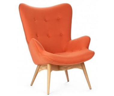 Кресло Флорино, мягкое, дерево бук, цвет оранжевый