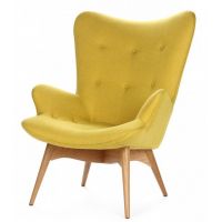 Крісло Флорино, м'яке, дерево бук, колір жовтий