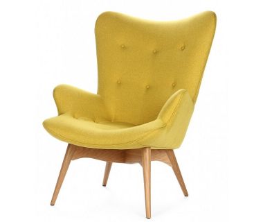 Крісло Флорино, м'яке, дерево бук, колір жовтий