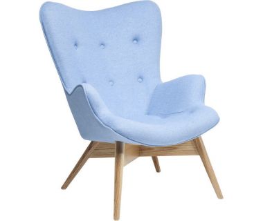 Кресло Флорино, мягкое, дерево бук, цвет голубой
