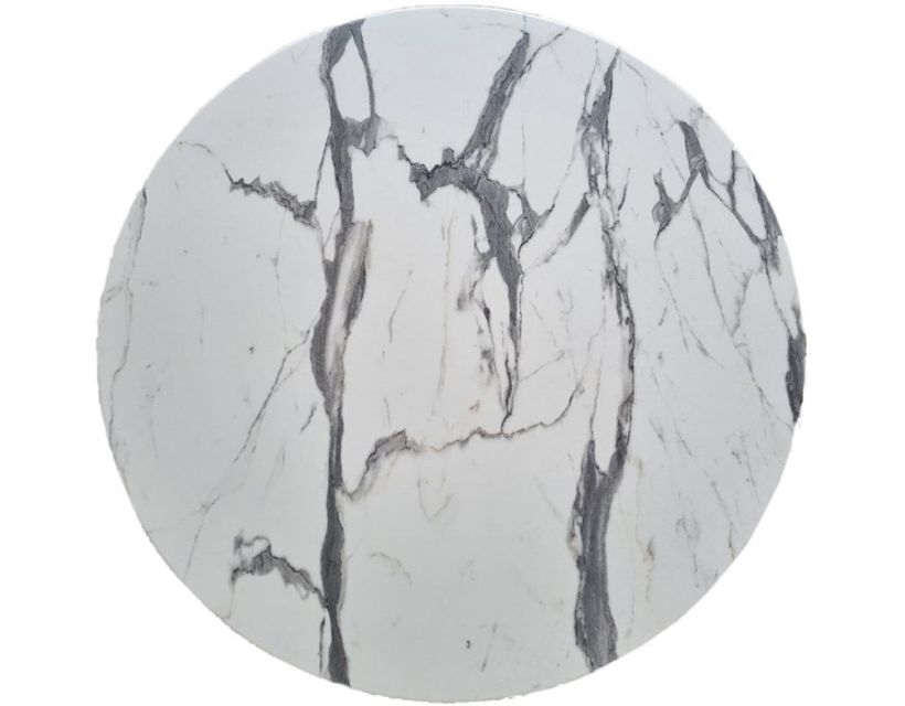 Столешница GSDM для стола WERZALIT круглая 70 см, белый мрамор  в интернет-магазине "Мебли Даром"