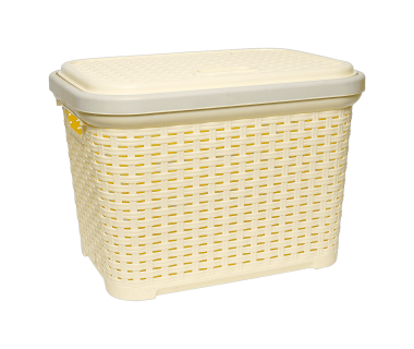 Кошик для білизни під ротанг 20 л жовта