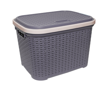 Кошик для білизни під ротанг 20 л фіолетова