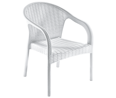 Крісло Irak Plastik Ege під ротанг білий