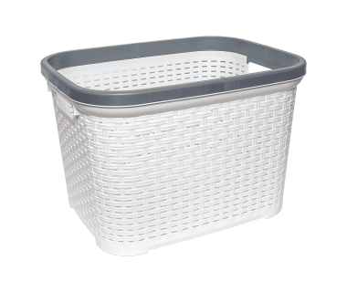 Корзина для белья под ротанг 35 л белая