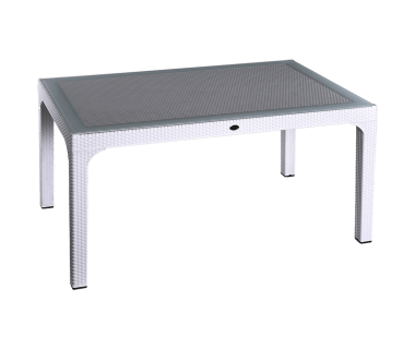 Стіл Irak Plastik Olympia 90x150 під ротанг білий
