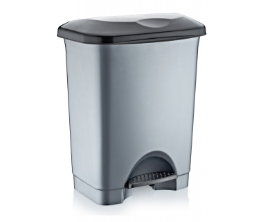 Ведро для мусора с педалью Irak Plastik Stella 45л серый металлик