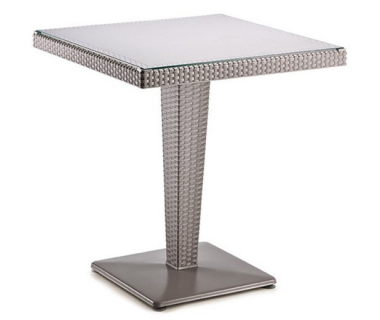 Стіл під ротанг 70х70 на одній ніжці Irak Plastik сірий