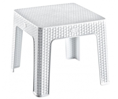 Столик для кави під ротанг Irak Plastik 45x45 білий