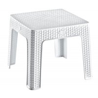 Столик для кави під ротанг Irak Plastik 45x45 білий