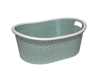 Кошик для білизни овальна під ротанг 25 л зелена