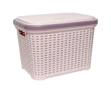 Кошик для білизни під ротанг 20 л пудровая