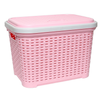 Корзина для белья под ротанг 20 л розовая