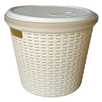 Корзина для белья под ротанг 13 л желтая