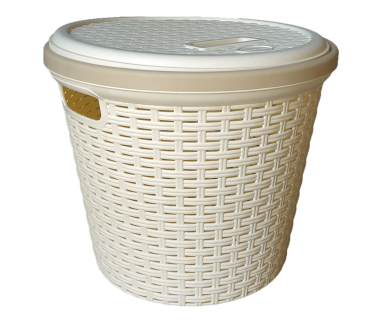 Кошик для білизни під ротанг 13 л жовта