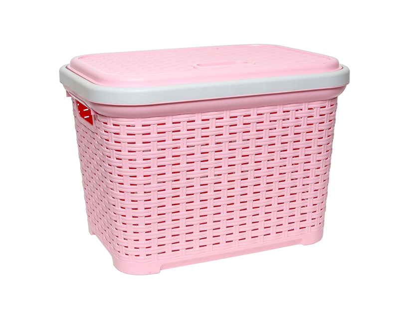 Корзина для белья под ротанг 20 л розовая в интернет-магазине "Мебли Даром"