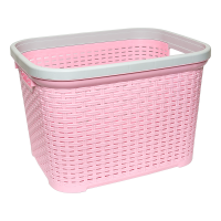 Корзина для белья под ротанг 35 л розовая