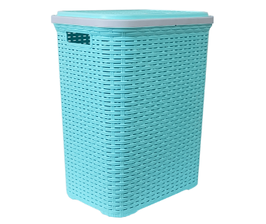 Кошик для білизни під ротанг 56 л бірюзова