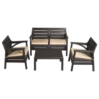 Набір меблів Irak Plastik Маямі (2 крісла + лава + столик) темно-коричневий