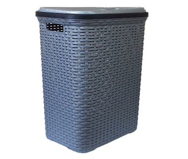 Кошик для білизни під ротанг 56 л сірий металік