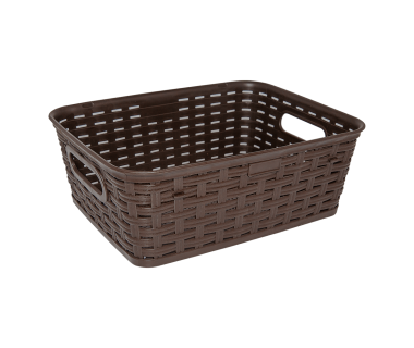 Кошик під ротанг c ручками 2,5 л темно-коричнева