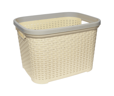 Корзина для белья под ротанг 35 л бежевая