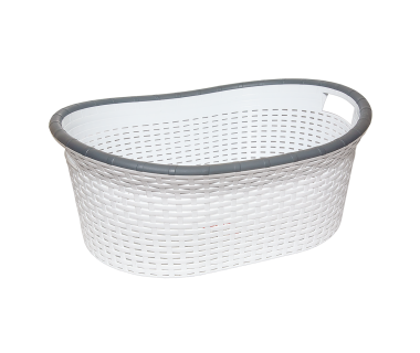 Кошик для білизни овальна під ротанг 25 л біла