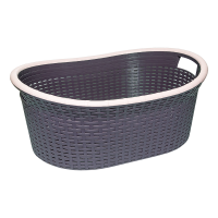 Кошик для білизни овальна під ротанг 25 л кремова