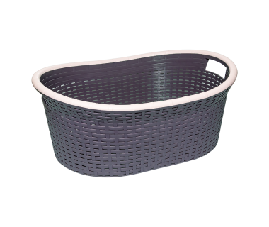 Кошик для білизни овальна під ротанг 25 л кремова