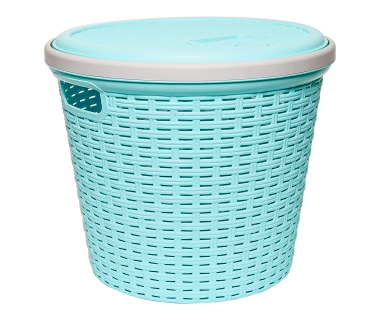 Кошик для білизни під ротанг 13 л бірюзова