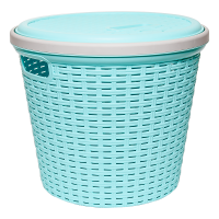 Корзина для белья под ротанг 13 л бирюзовая