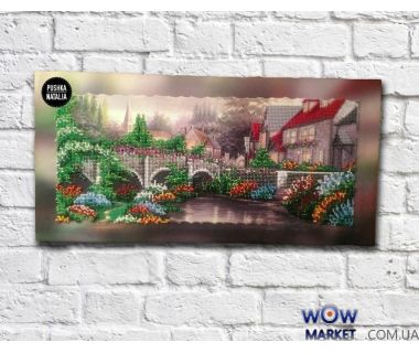 Картина вышитая бисером Сказочная деревня от Пушки Натальи