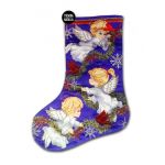 Новорічний чобіток вишитий бісером Новорічні янголятка від Пушки Наталії