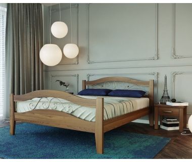 Афіна 2 двоспальне ліжко з масиву буку, кольори на вибір