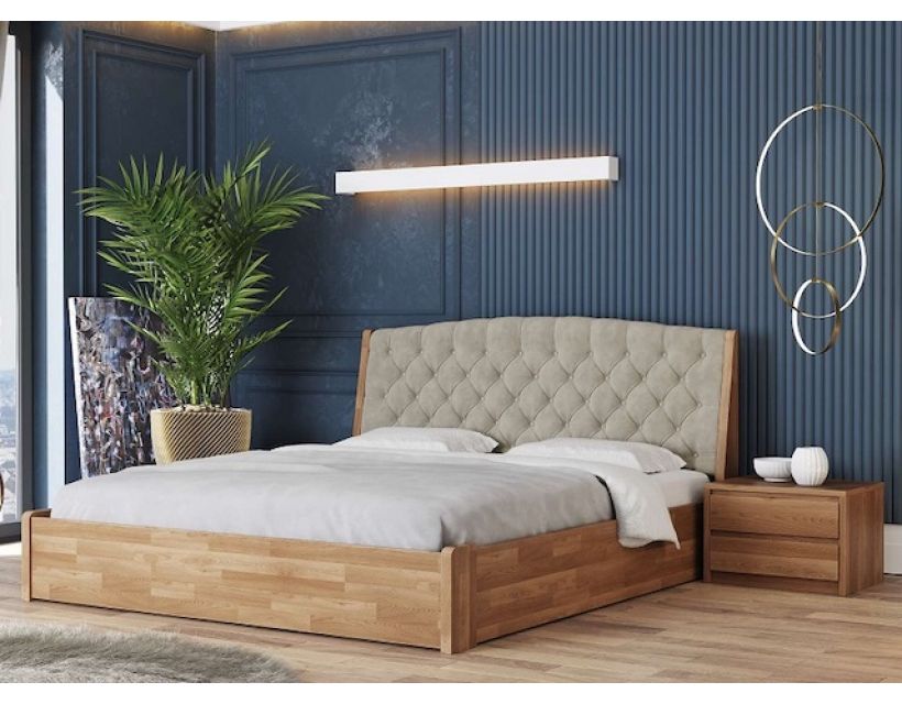 Токіо Нове 50 з підйомним механізмом Лев ліжко з бука з м'яким узголів'ям, різні кольори в інтернет магазині "Меблі Даром"