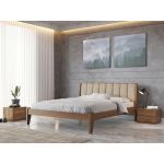 Токио М50 Лев кровать из массива бука с мягким изголовьем, разные цвета