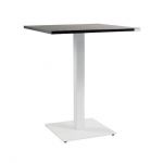 Дизайнерский стильный стол Tetra light 70 х 70 белый металл/черное ДСП (текстура), премиум, ручная работа