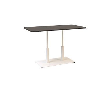 Дизайнерський стильний стіл Ibiza Soft Double light 120x70 білий метал / чорне ДСП (текстура), преміум, ручна робота